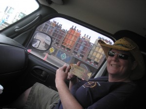 Nacie with her ticket to Burning Man 2010 Nacie with her ticket to Burning Man 2010